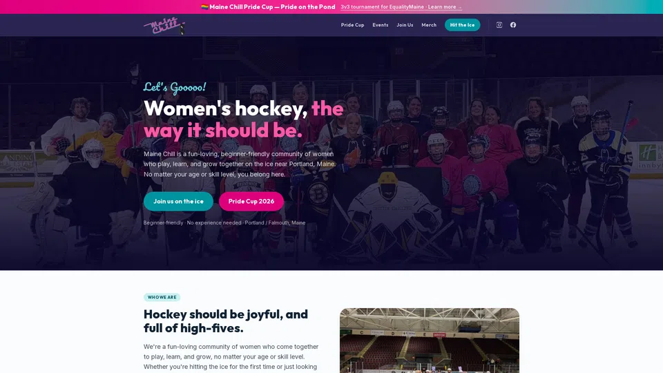 Homepage snapshot at launch