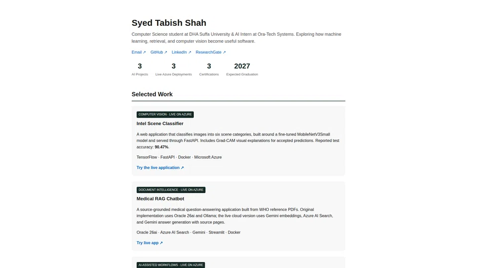 Homepage snapshot at launch