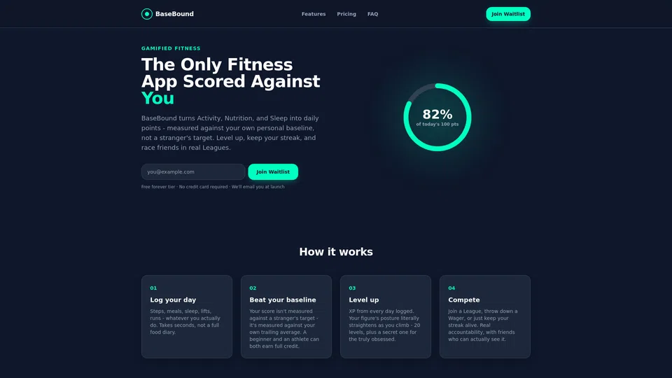 Homepage snapshot at launch