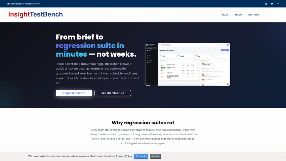Homepage snapshot at launch