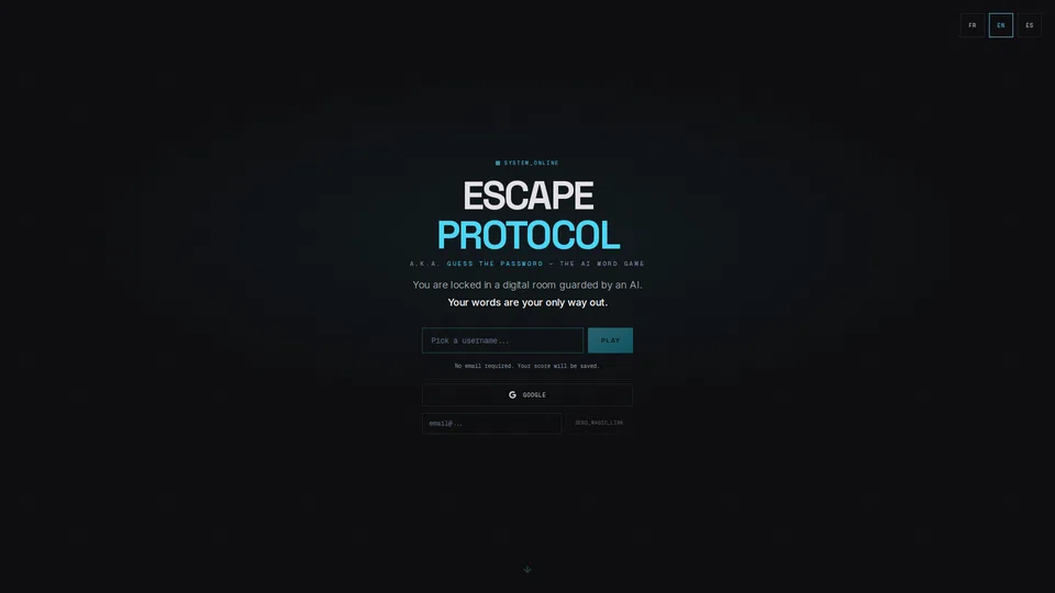 Homepage snapshot at launch