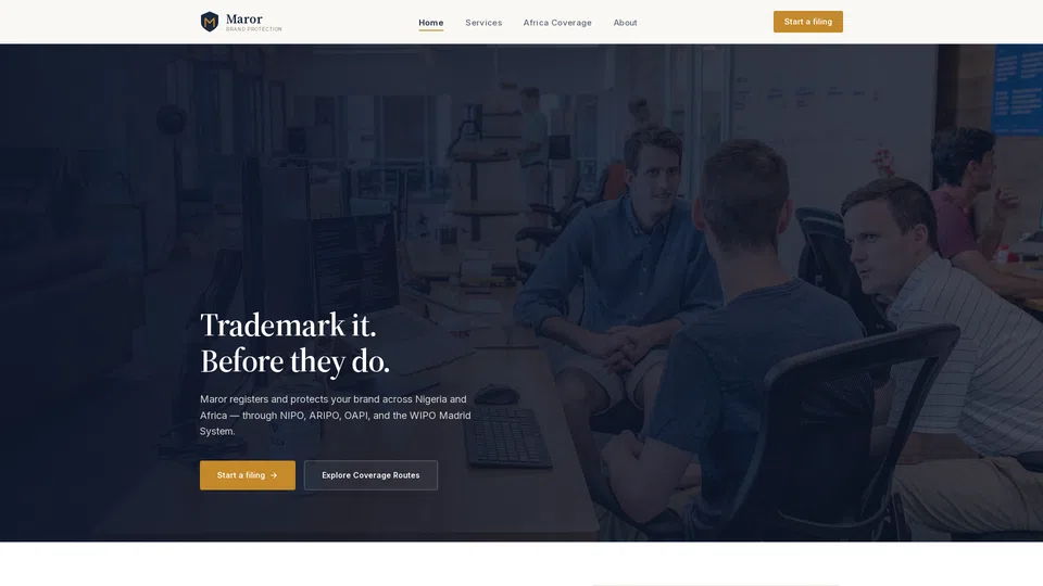 Homepage snapshot at launch