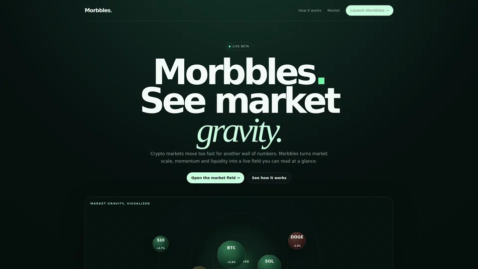 Homepage snapshot at launch