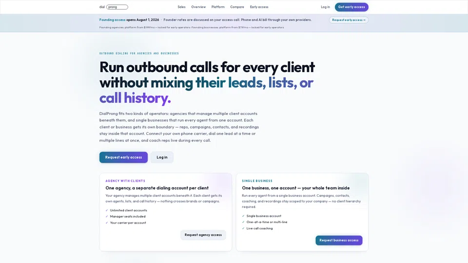 Homepage snapshot at launch