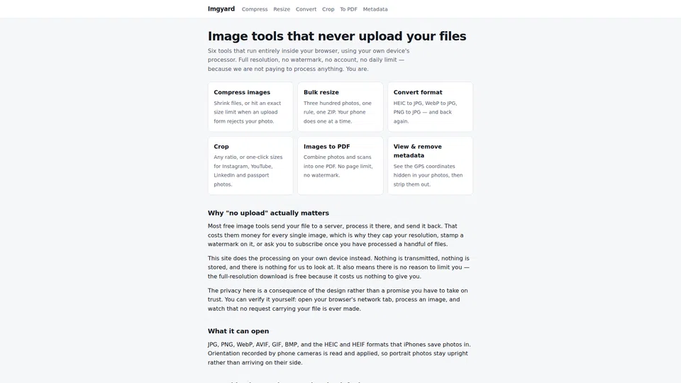 Homepage snapshot at launch