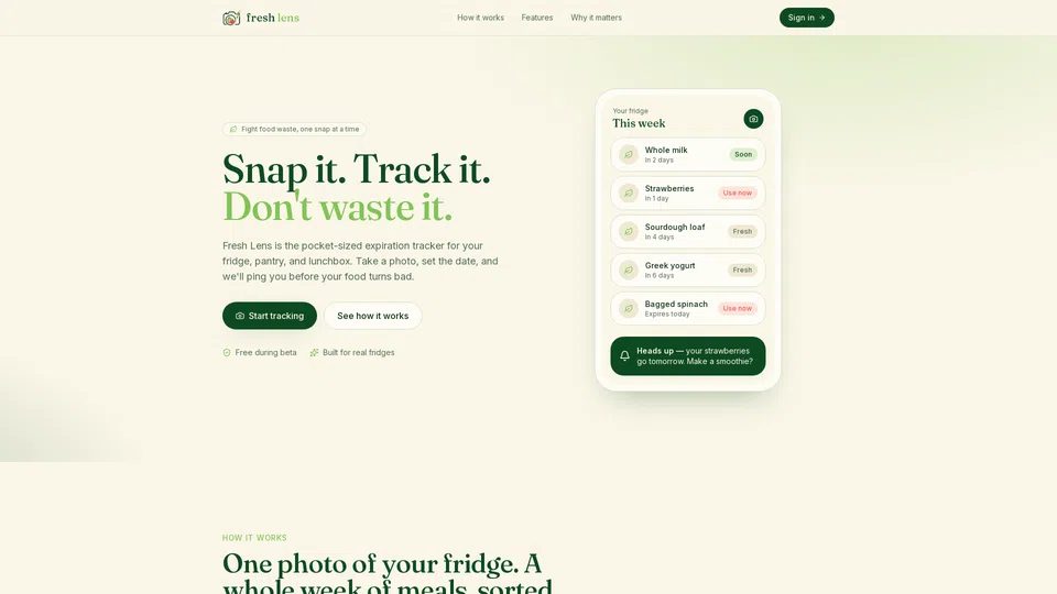 Homepage snapshot at launch