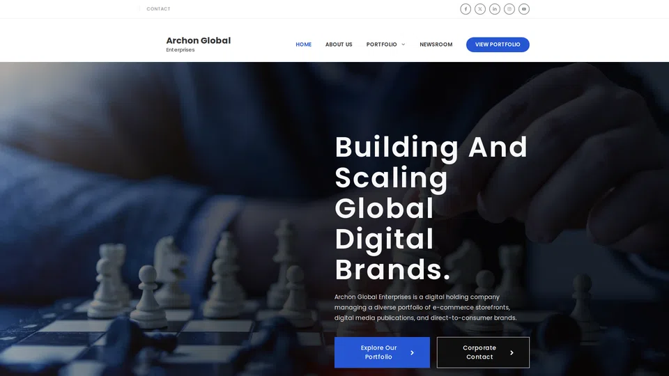 Homepage snapshot at launch