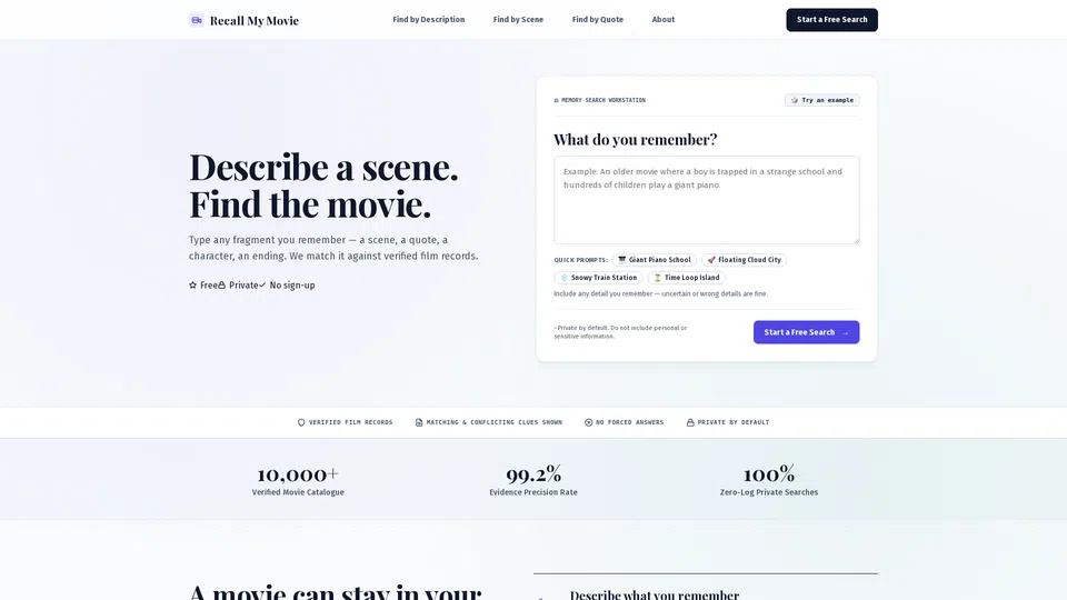 Homepage snapshot at launch