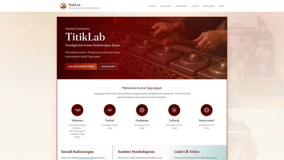 Homepage snapshot at launch
