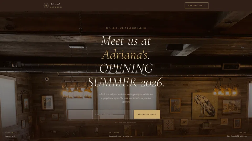 Homepage snapshot at launch