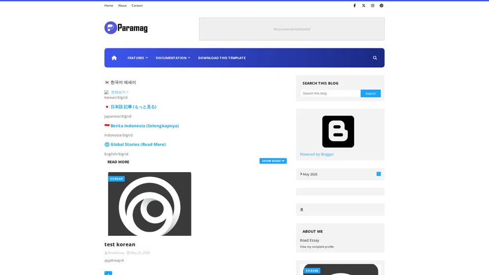 Homepage snapshot at launch