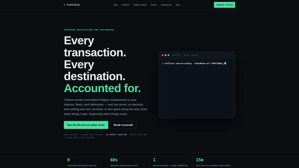 Homepage snapshot at launch