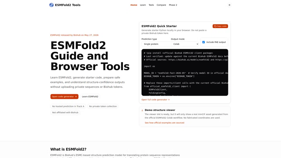 Homepage snapshot at launch