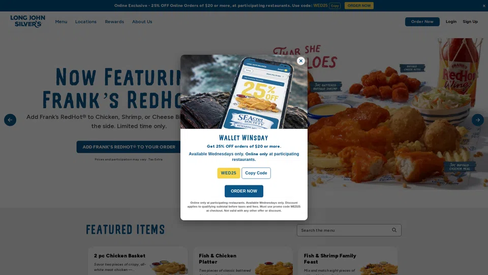 Homepage snapshot at launch
