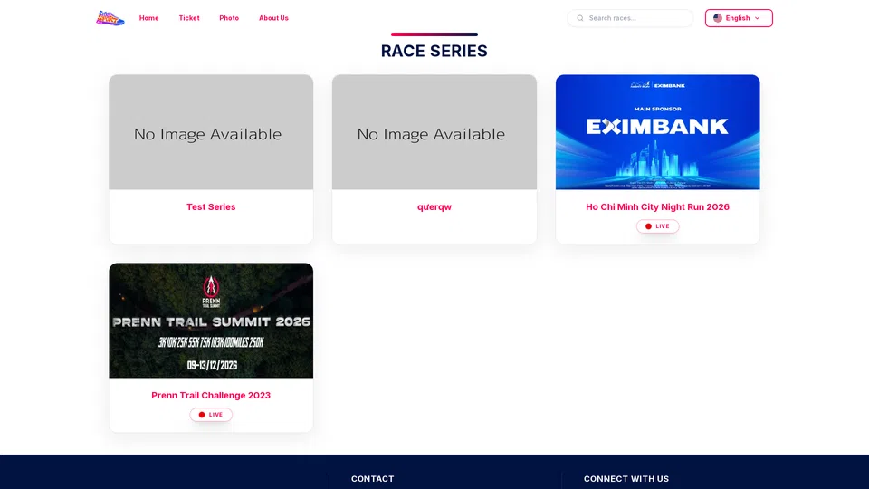Homepage snapshot at launch