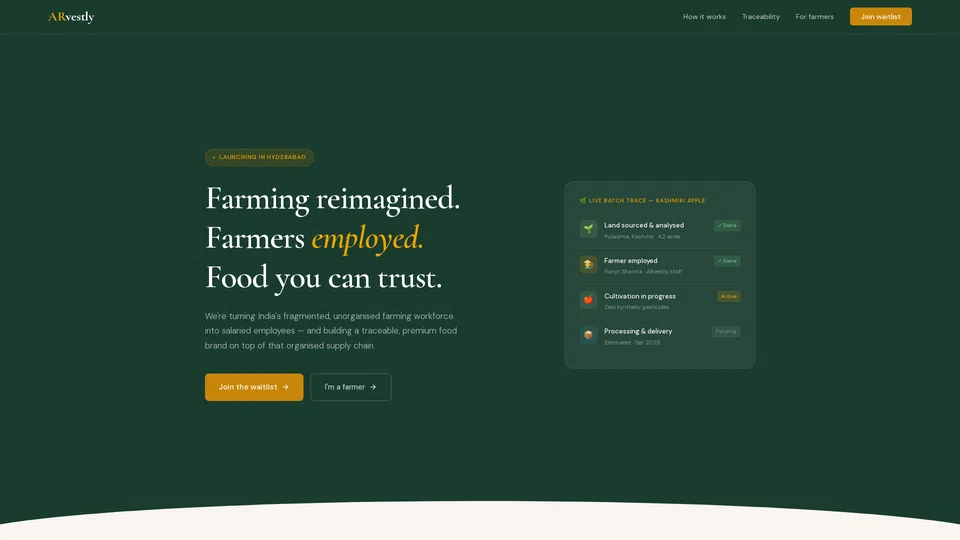 Homepage snapshot at launch