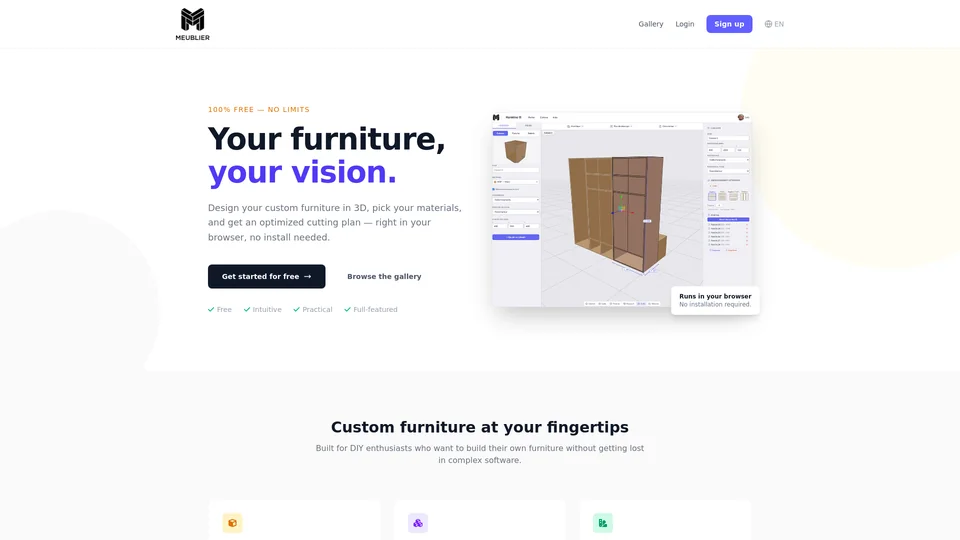 Homepage snapshot at launch