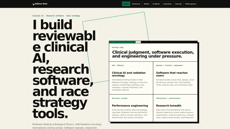 Homepage snapshot at launch