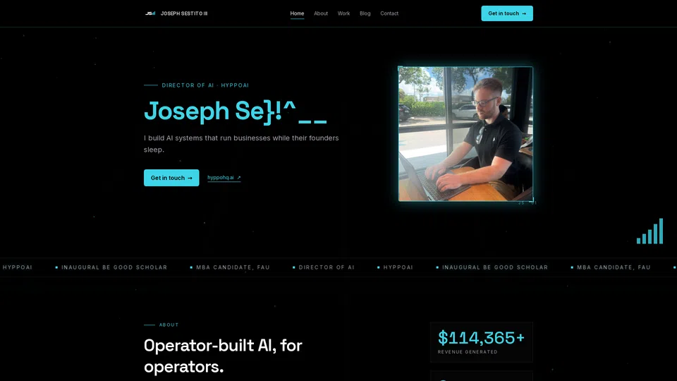 Homepage snapshot at launch