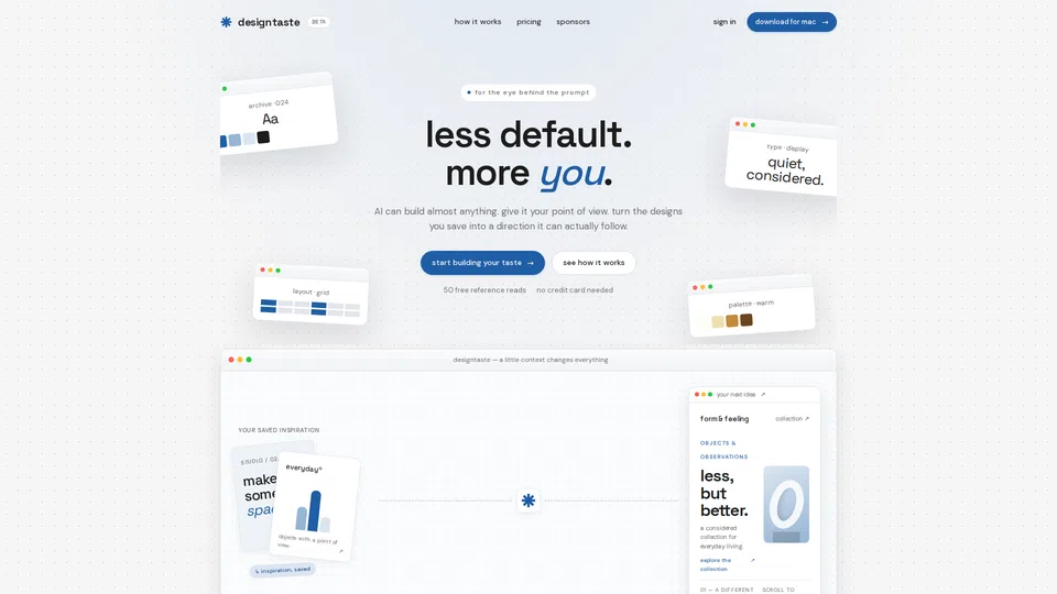 Homepage snapshot at launch