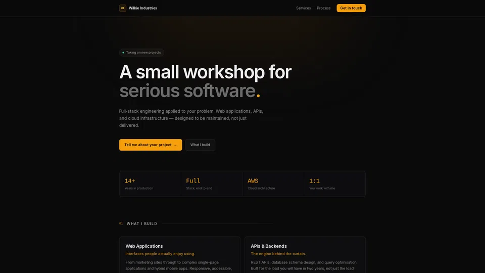 Homepage snapshot at launch