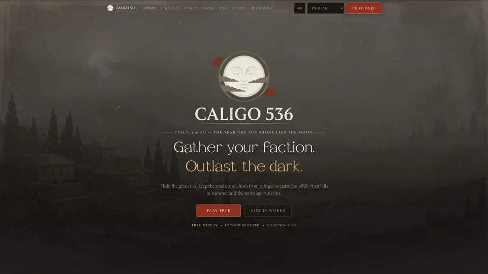 Homepage snapshot at launch