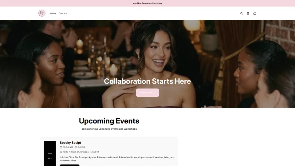 Homepage snapshot at launch
