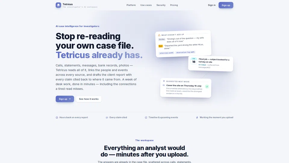 Homepage snapshot at launch
