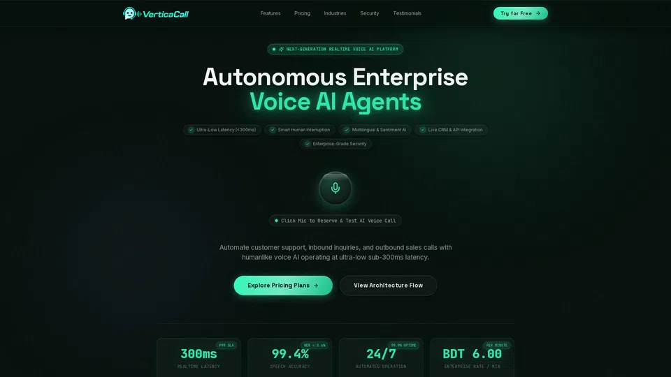 Homepage snapshot at launch
