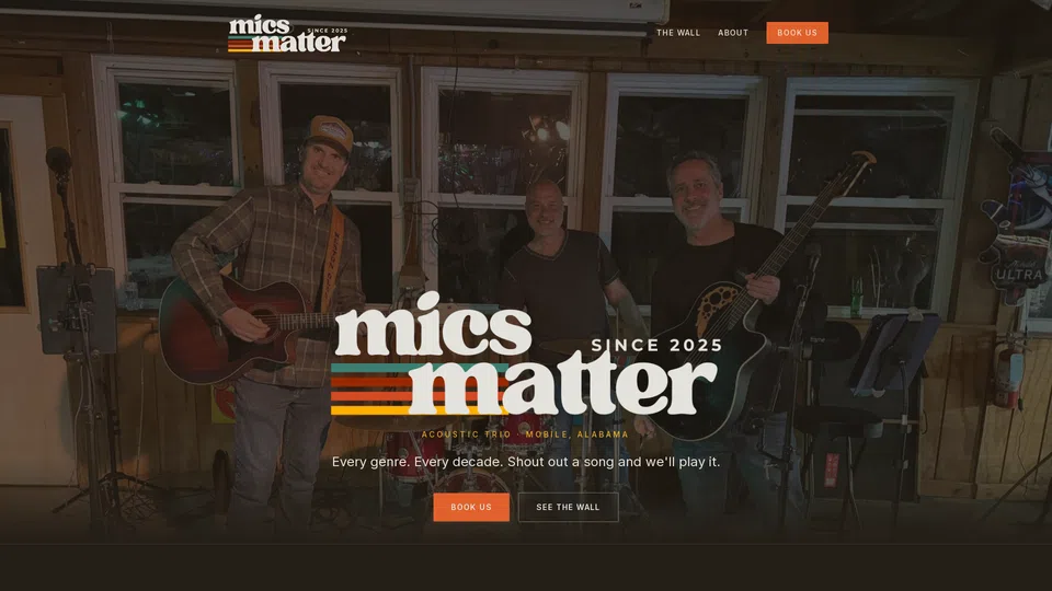 Homepage snapshot at launch
