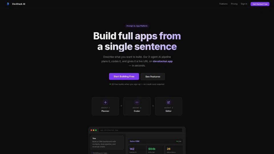 Homepage snapshot at launch