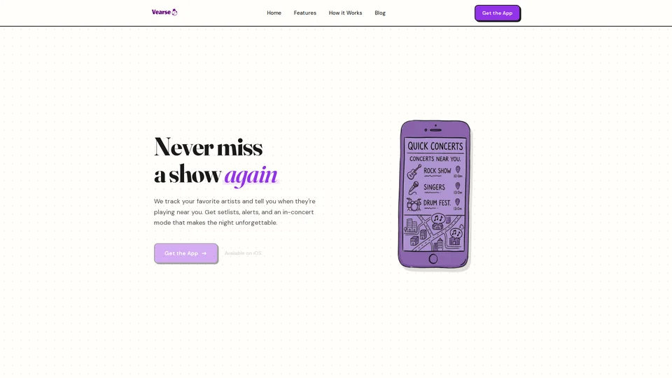 Homepage snapshot at launch