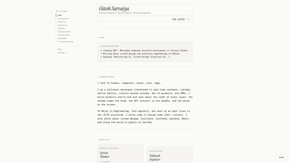 Homepage snapshot at launch