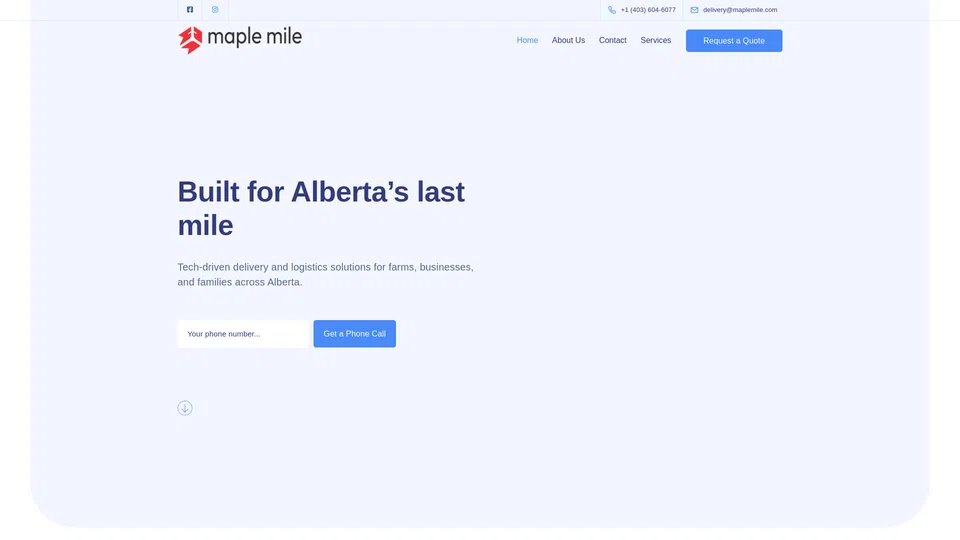 Homepage snapshot at launch