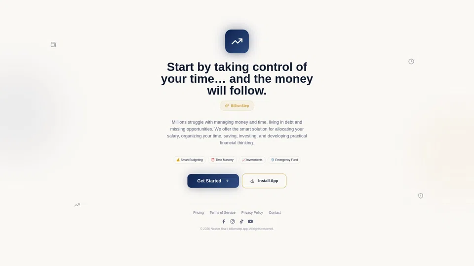 Homepage snapshot at launch