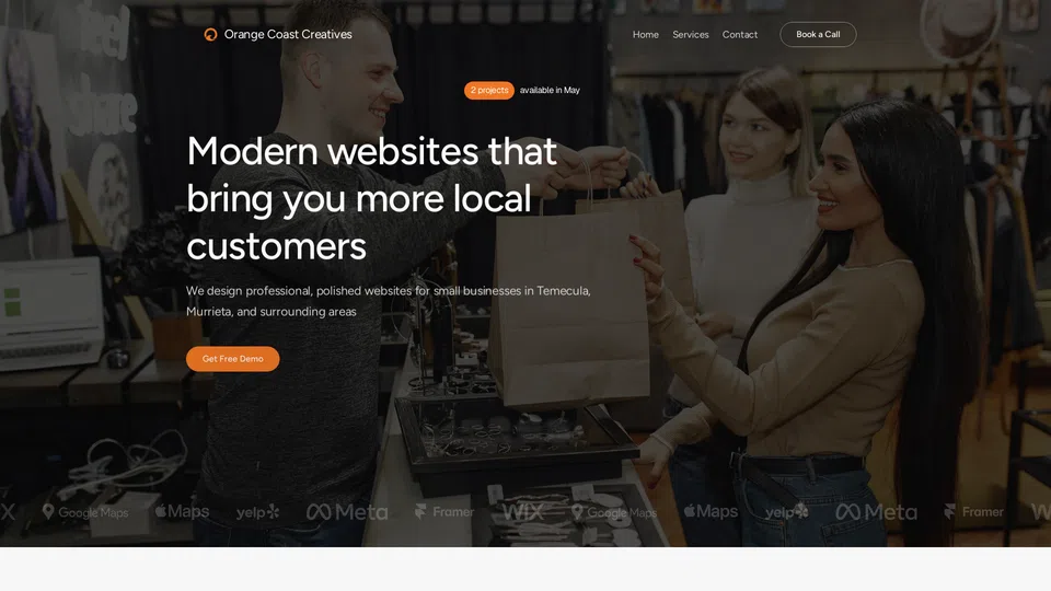 Homepage snapshot at launch