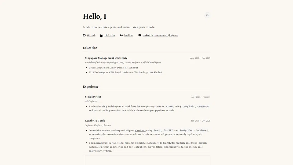 Homepage snapshot at launch