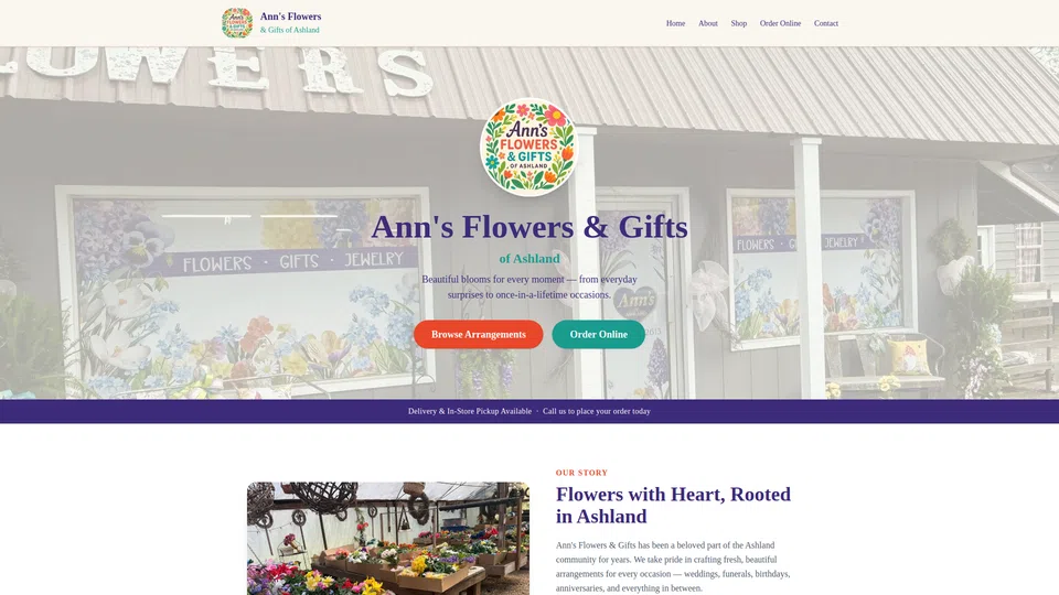 Homepage snapshot at launch