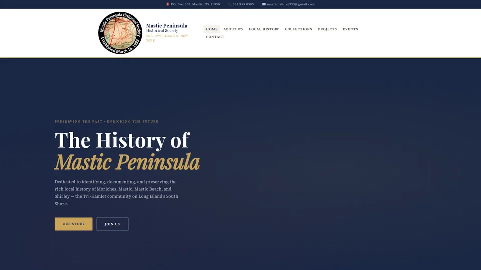 Homepage snapshot at launch