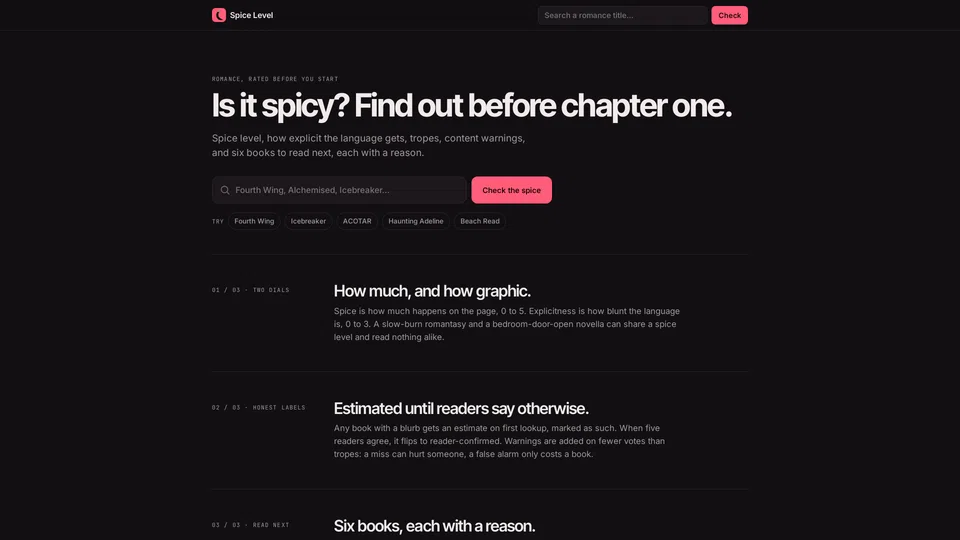 Homepage snapshot at launch