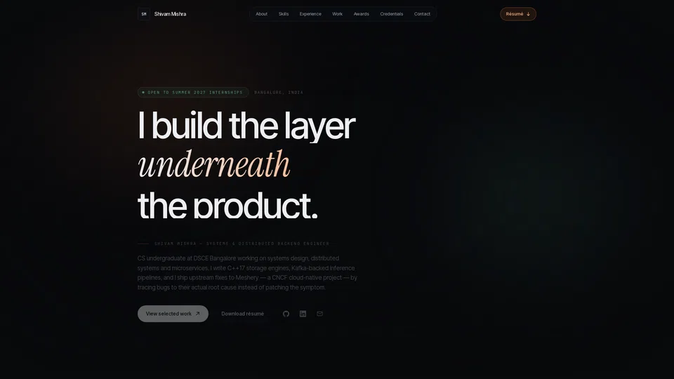 Homepage snapshot at launch