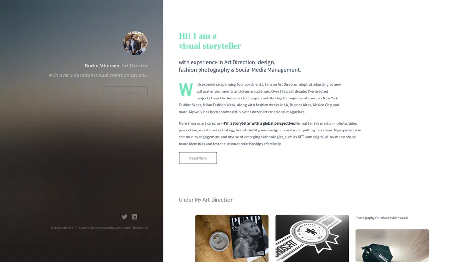 Homepage snapshot at launch