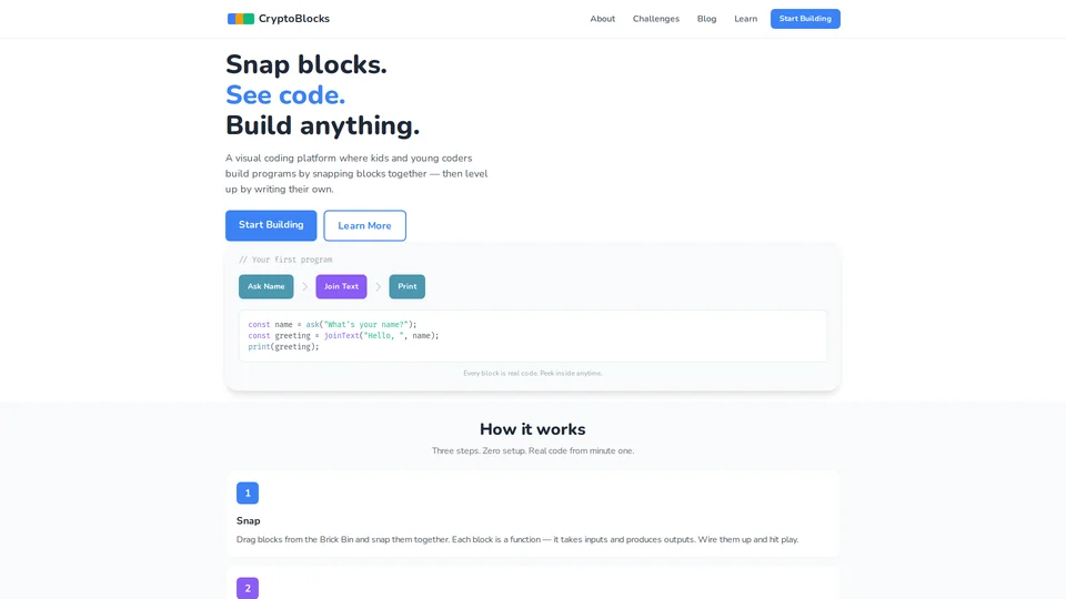 Homepage snapshot at launch