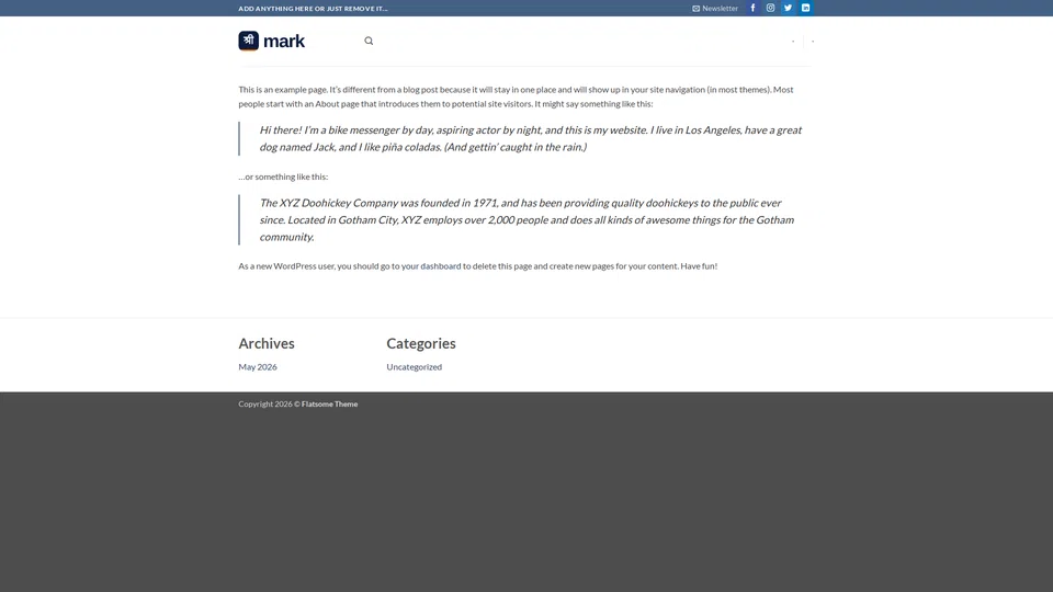 Homepage snapshot at launch