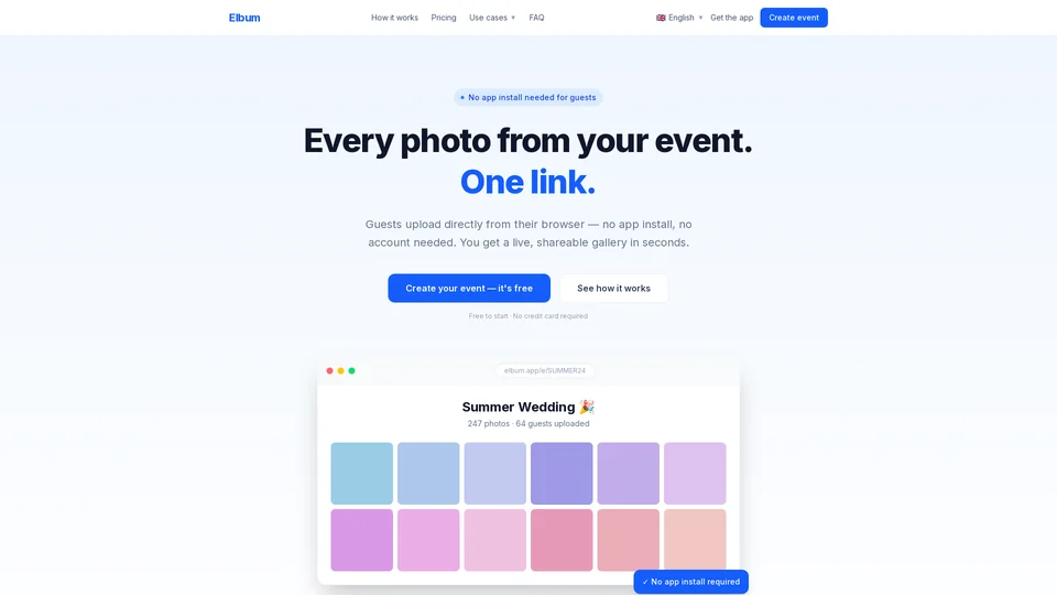 Homepage snapshot at launch