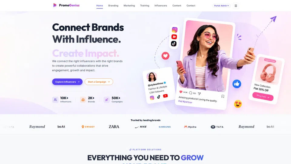 Homepage snapshot at launch
