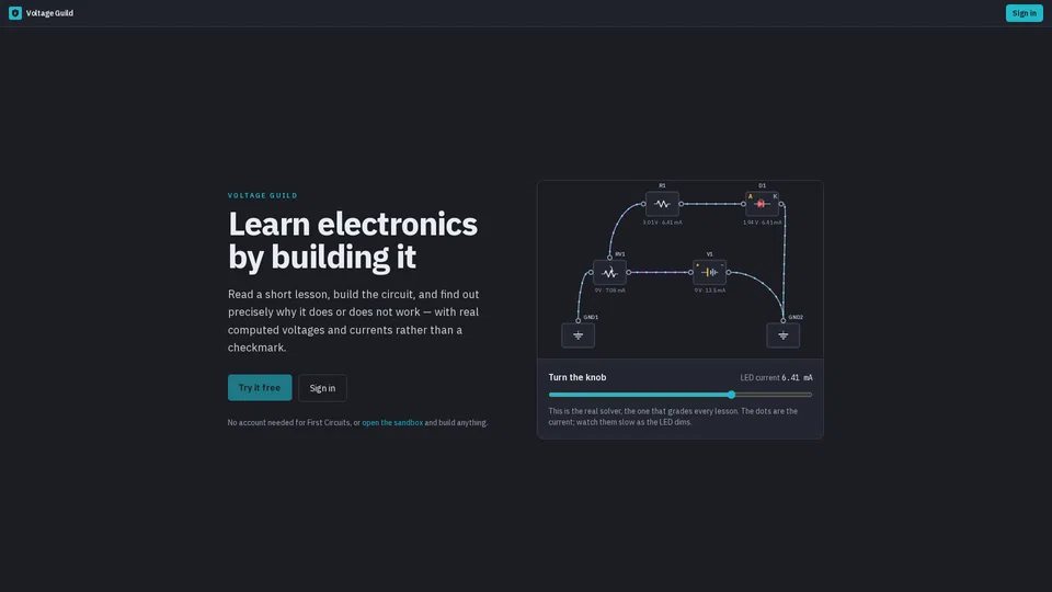 Homepage snapshot at launch