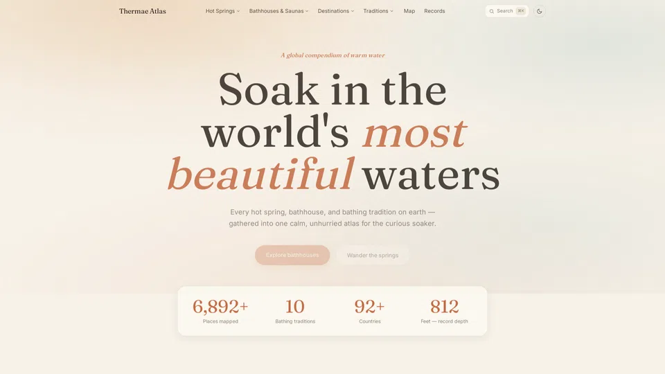 Homepage snapshot at launch