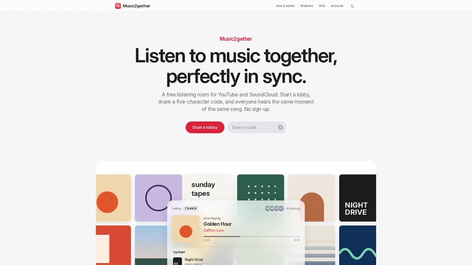Homepage snapshot at launch