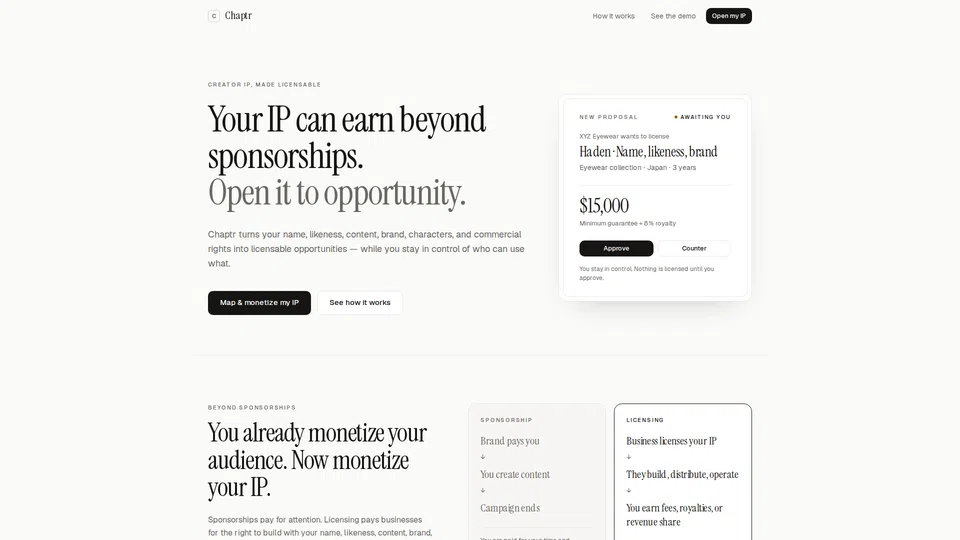 Homepage snapshot at launch